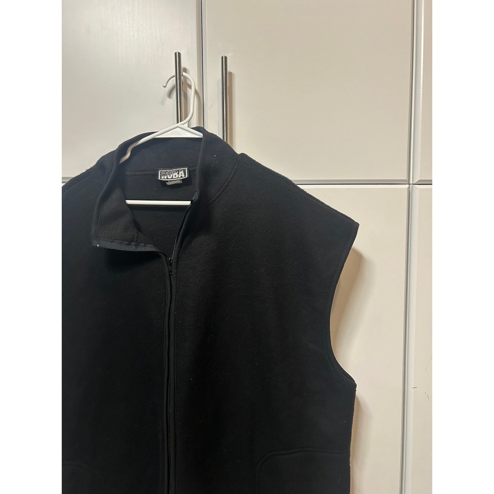 RUBA Black Fleece Full Zip Vest‎ Mens 3X Made in USA Mock Neck Sleeveless Jacket - Picture 6 of 16